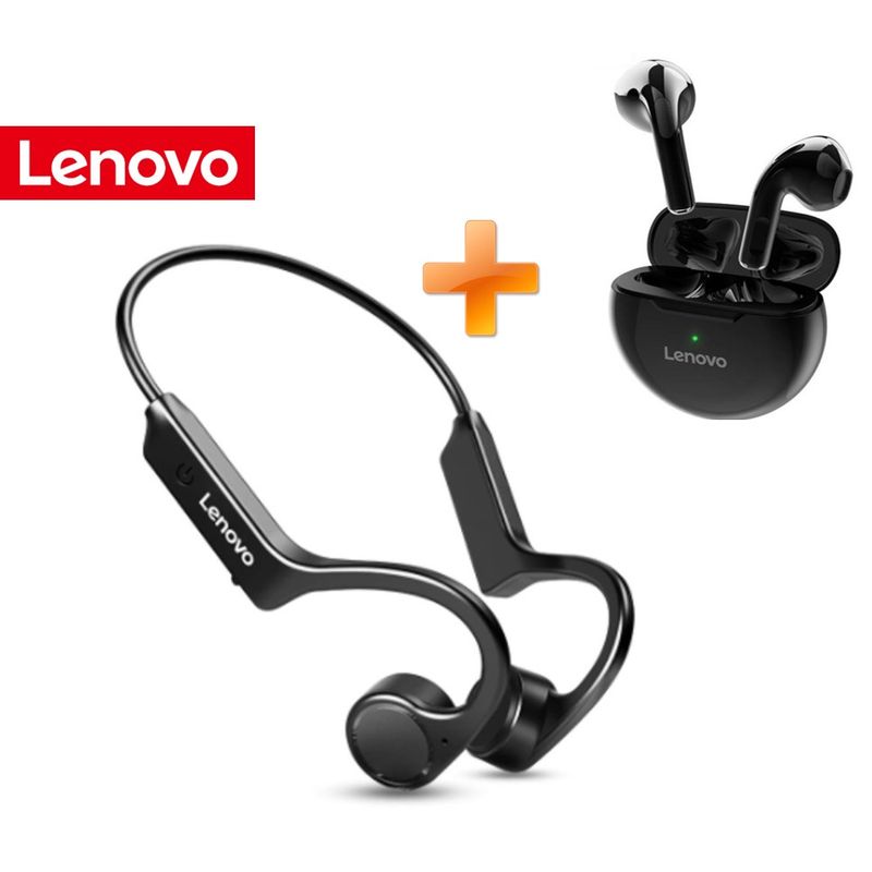 LENOVO - Audifonos Inalámbricos Conducción Ósea Lenovo X4 + HT38 NEGRO