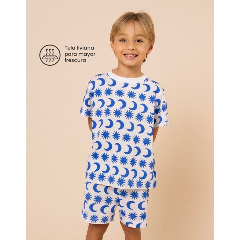 DOSOJOS - Conjunto unisex de camiseta y short en 100% algodón peruano - Lunas