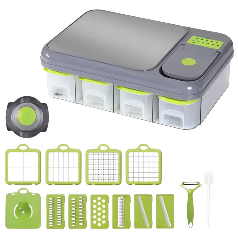 DANKI - Cortador Rebanador Verduras 28 en 1 Multifuncional Picatodo Manual