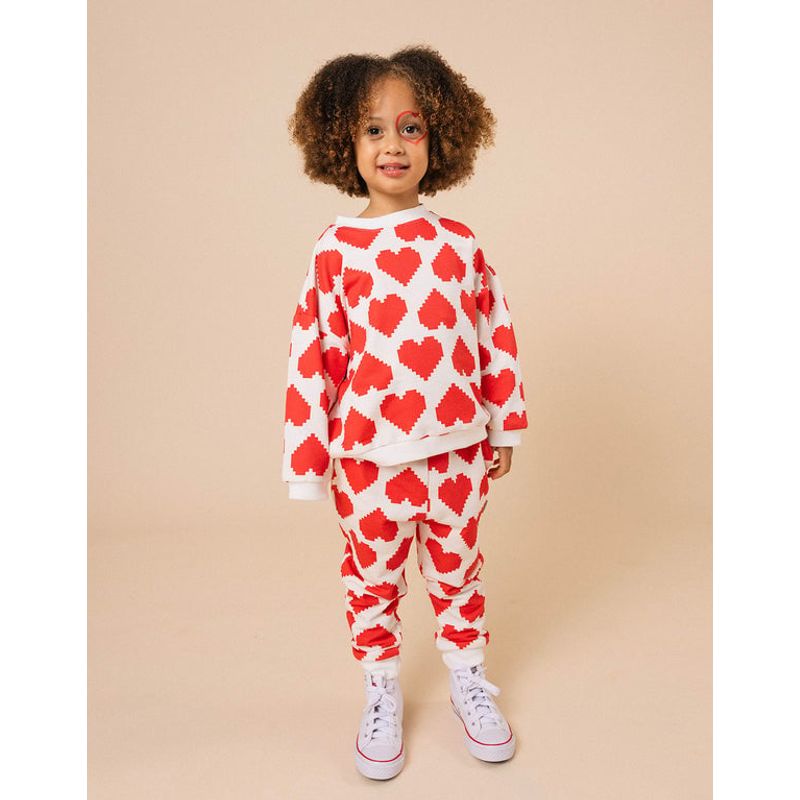 DOSOJOS - Conjunto unisex para niños 100% algodón peruano - Corazones