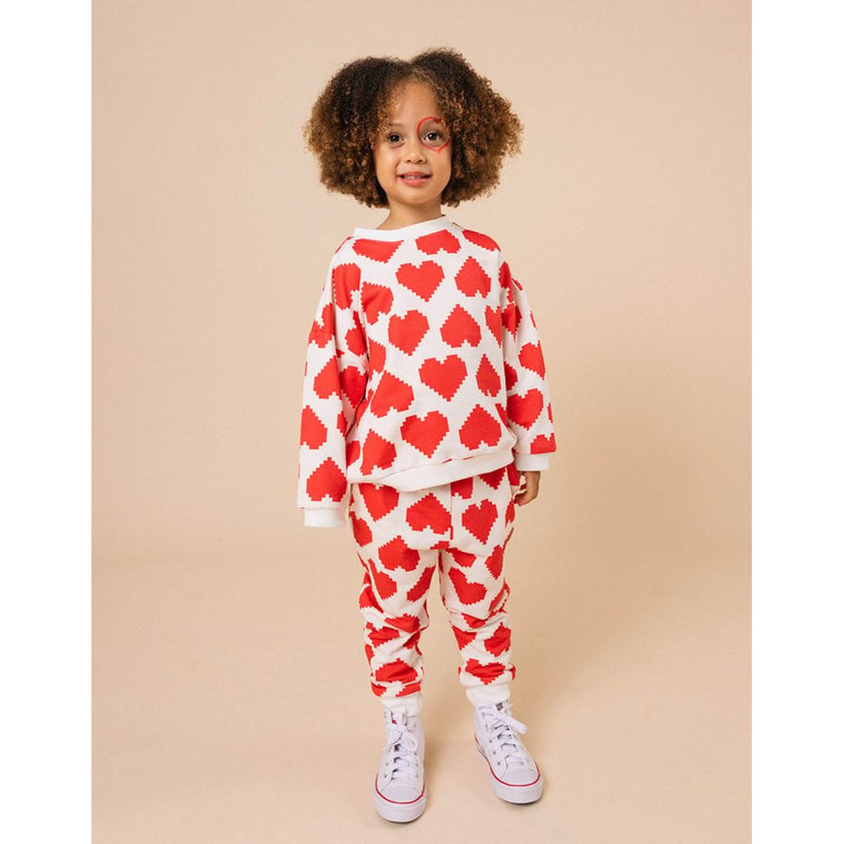 DOSOJOS - Conjunto unisex para niños 100% algodón peruano - Corazones