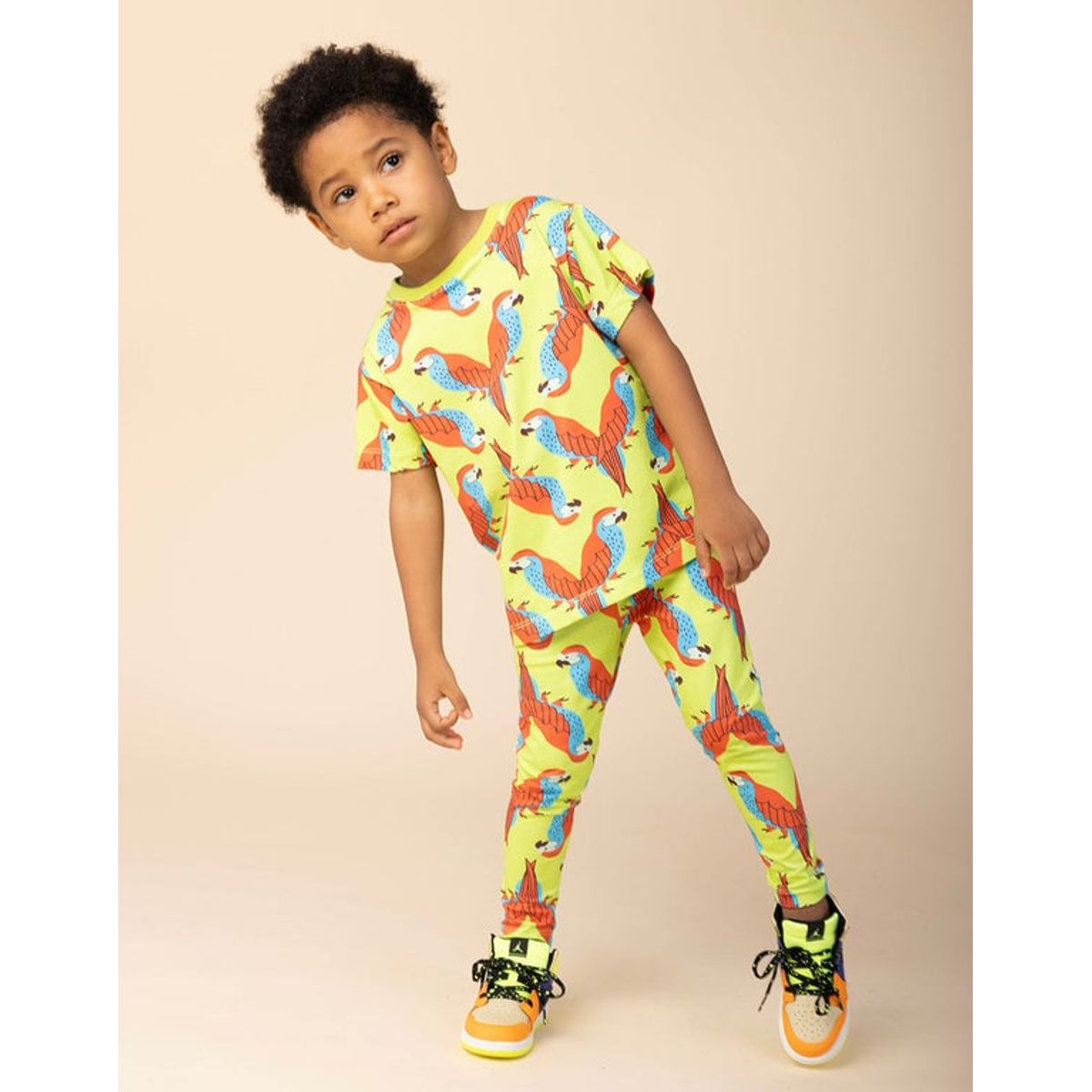 DOSOJOS - Conjunto leggings y camiseta unisex en algodón peruano - estampado loros