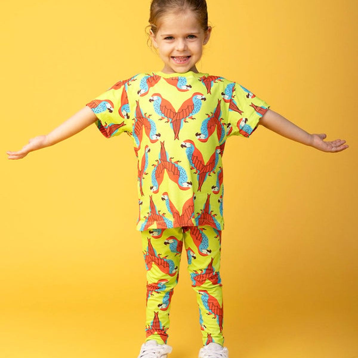 DOSOJOS - Conjunto leggings y camiseta unisex en algodón peruano - estampado loros