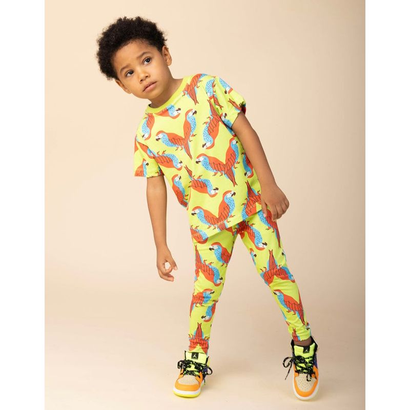 DOSOJOS - Conjunto leggings y camiseta unisex en algodón peruano estampado loros