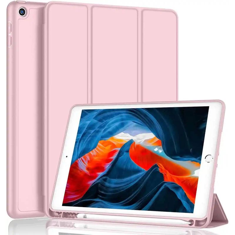 GENERICO - Smart Case Flip Cover para Ipad 9 Novena Generación 10.2' Rosa Claro