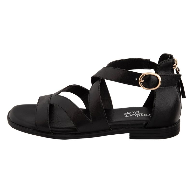 COMFORT PLUS - Sandalias Planas Carlene Para Mujer Comfort Plus Payless Negro