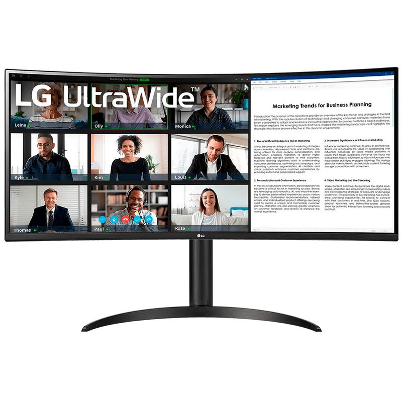 LG - Monitor Curvo LG 34 UltraWide QHD VA 100Hz 5ms GTG 34WR55QC-B