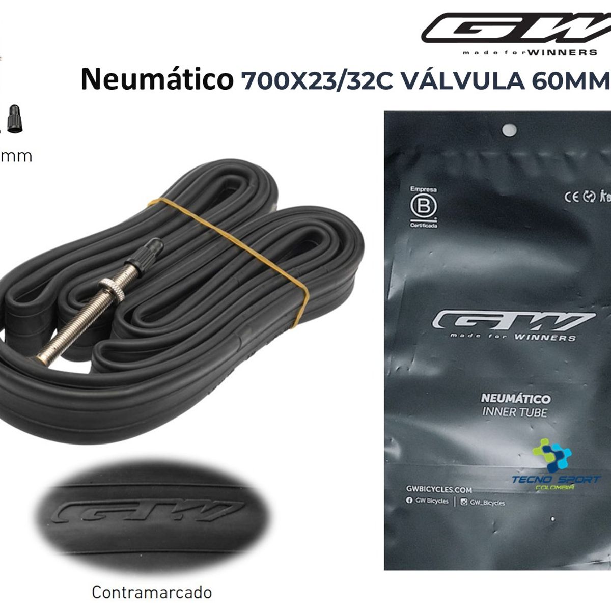 GW - Neumático Bicicleta 700 X 23/32c Gw Válvula 60mm