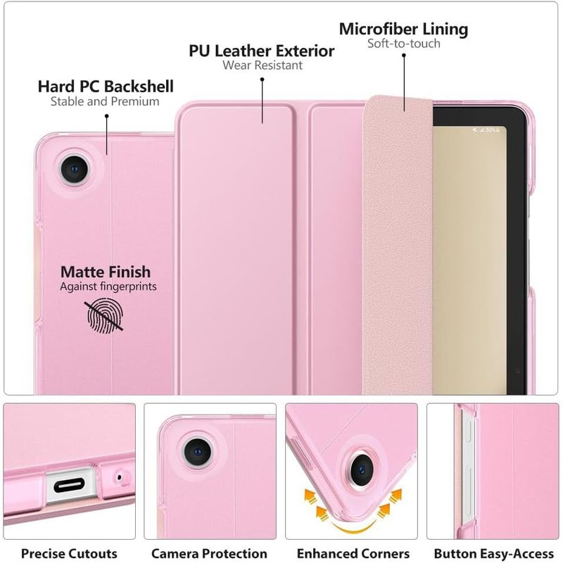 GENERICO - Smart Case Flip Cover para Samsung A9 Plus X216 11 Rosado Claro