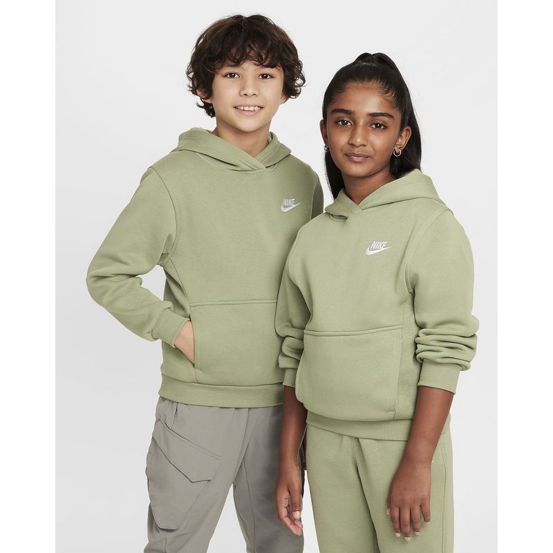 NIKE - BUZO CON CAPOTA NIKE NIÑO SPORTSWEAR CLUB FLEECE FD3000-386 VERDE