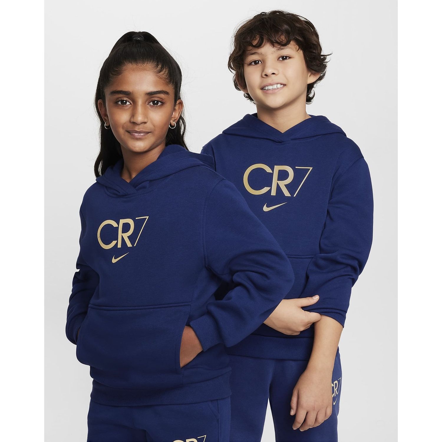 BUZO CON CAPOTA NIKE NIÑO CR7 CLUB FLEECE HF4348-492 AZUL NIKE
