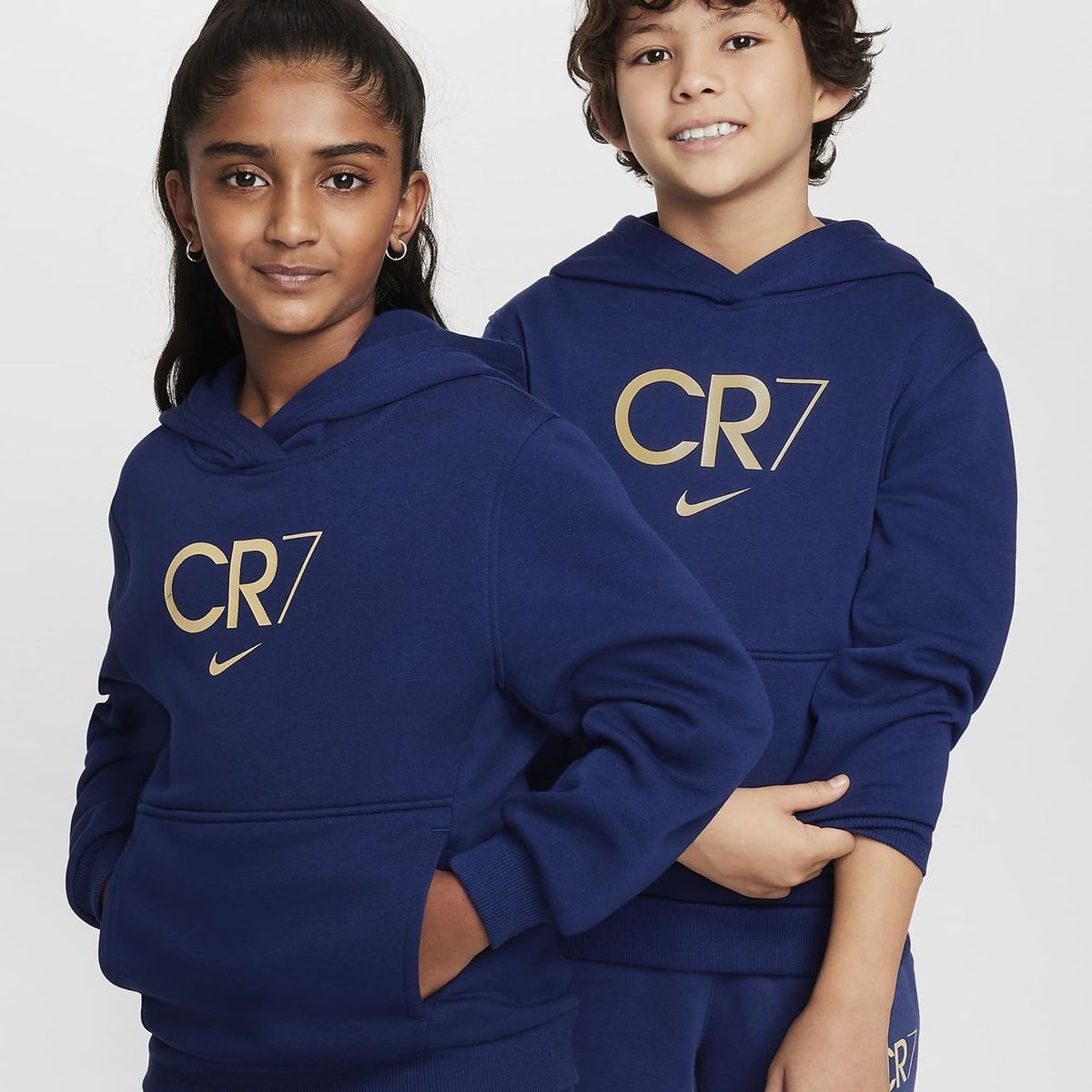 NIKE - BUZO CON CAPOTA NIKE NIÑO CR7 CLUB FLEECE HF4348-492 AZUL