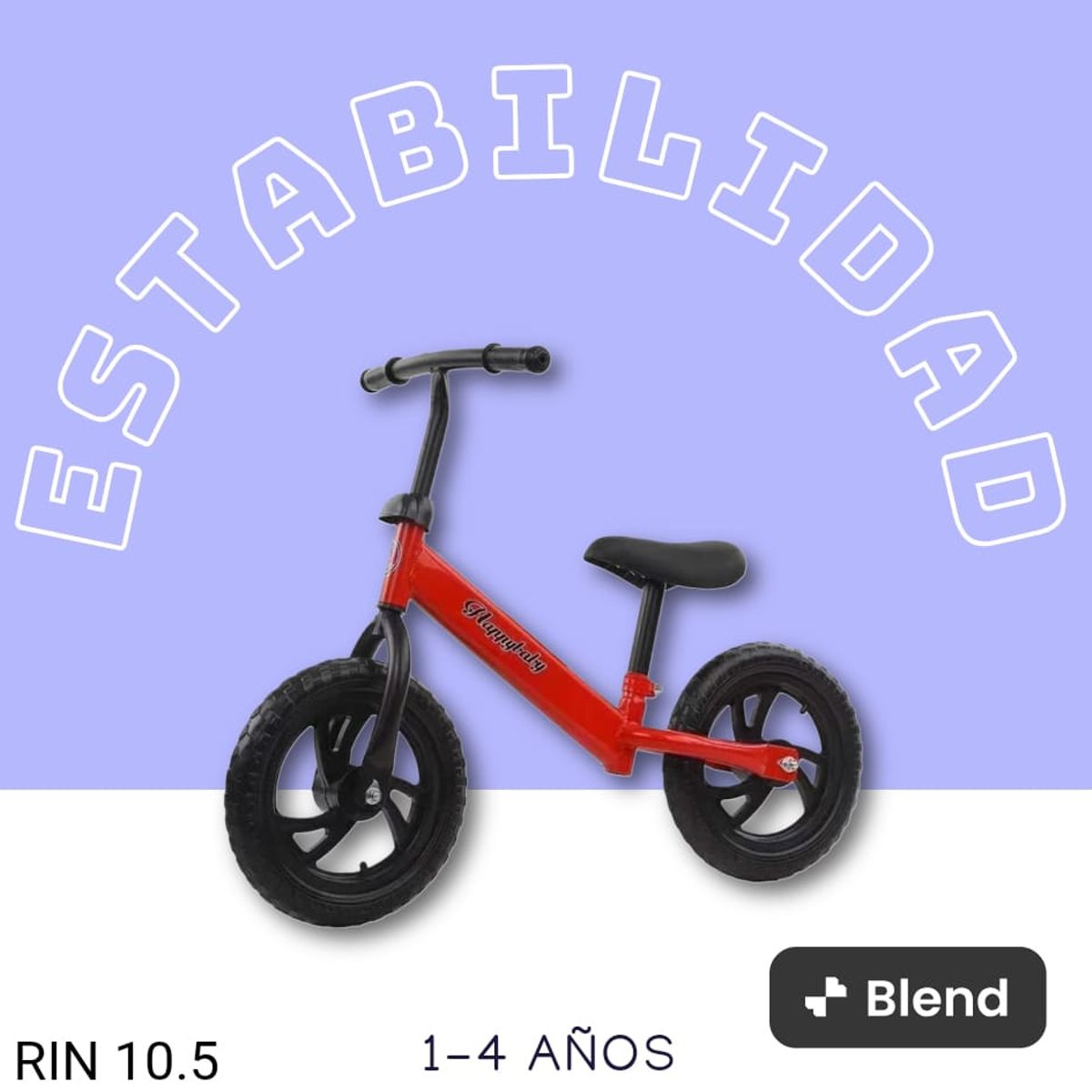 GENERICO - Bicicleta de equilibrio Rin 10,5 niños de 1 a 5 años ROJA