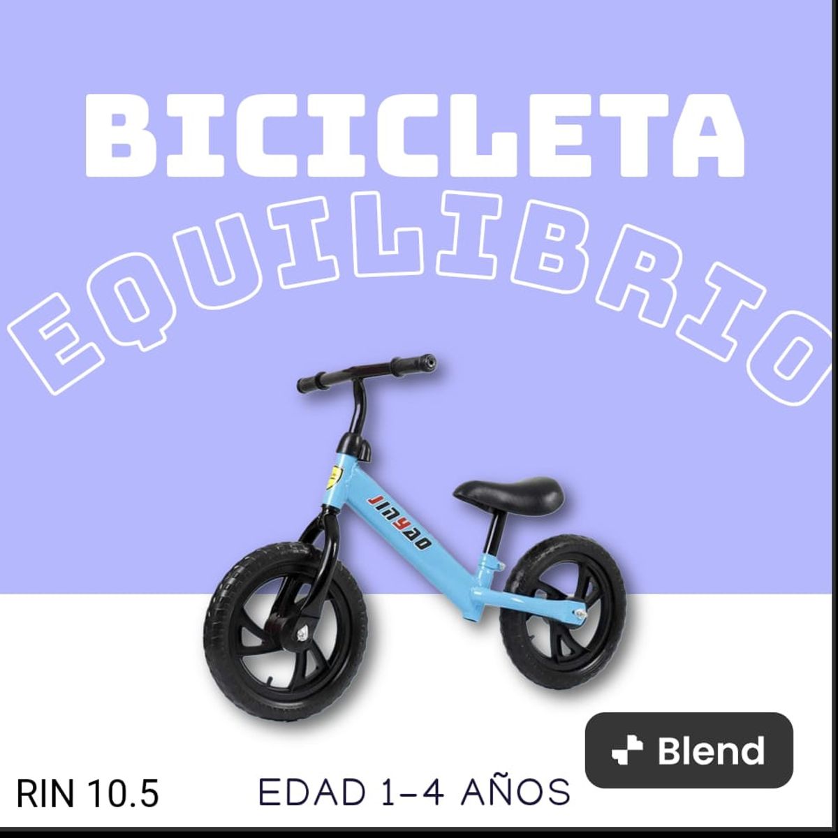 GENERICO - Bicicleta de equilibrio Rin 10,5 niños de 1 a 5 años AZUL