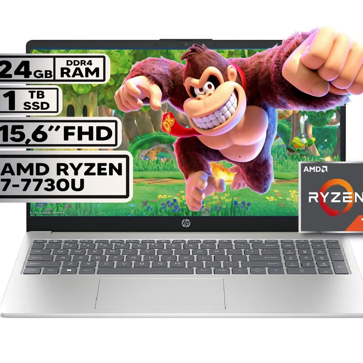 HP - PORTATIL HP AMD RYZEN 7 7730U 24GB RAM 1TB SSD PANTALLA 15,6" FHD