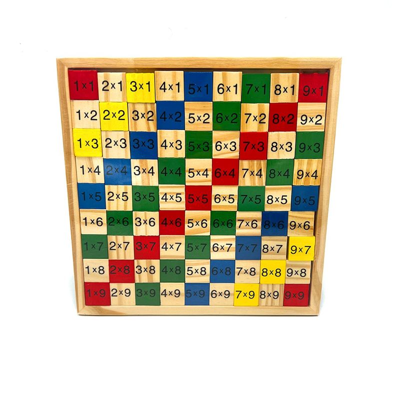 ARTESANAL - Tablas Demultiplicar Madera Juego Didáctico Fichas Removible