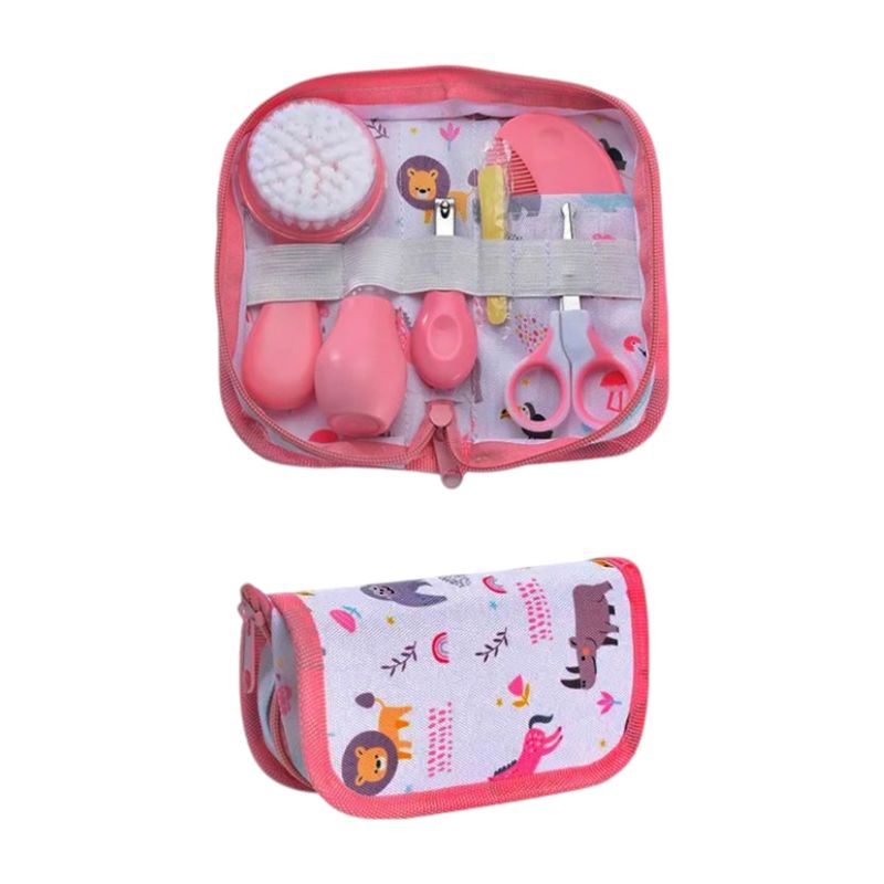 GENERICO - Kit Cuidado Aseo Bebé 7 Piezas Rosa