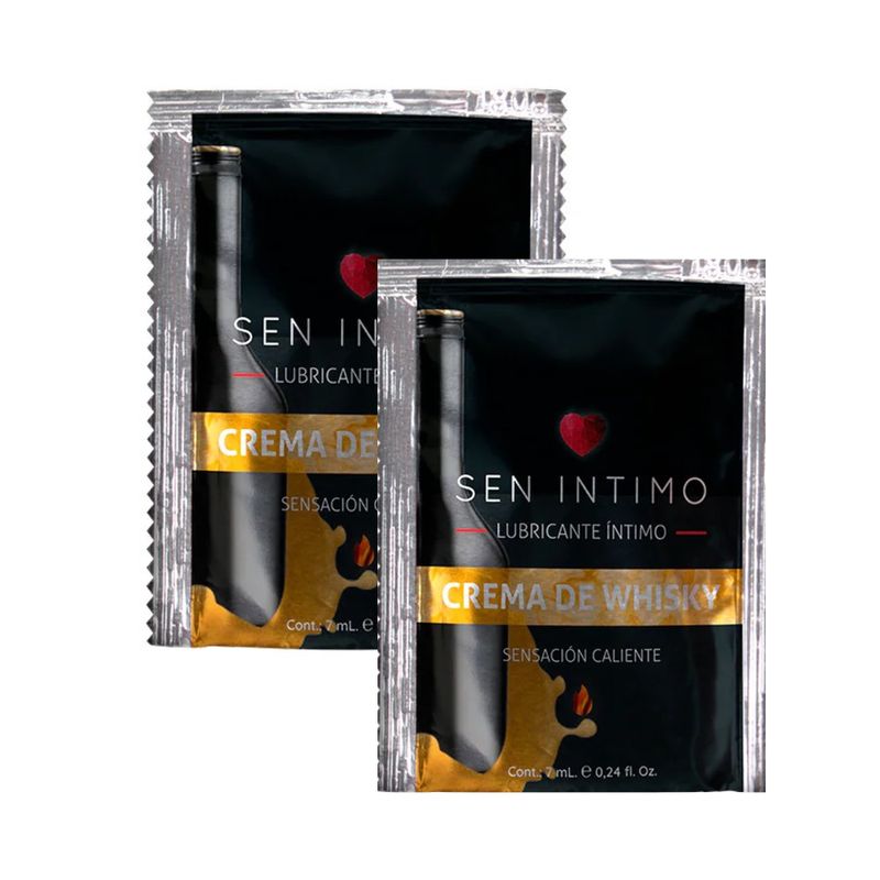 SEN INTIMO - Combo Lubricante Intimo Caliente Whisky Sachet 7ml x 2 unidades