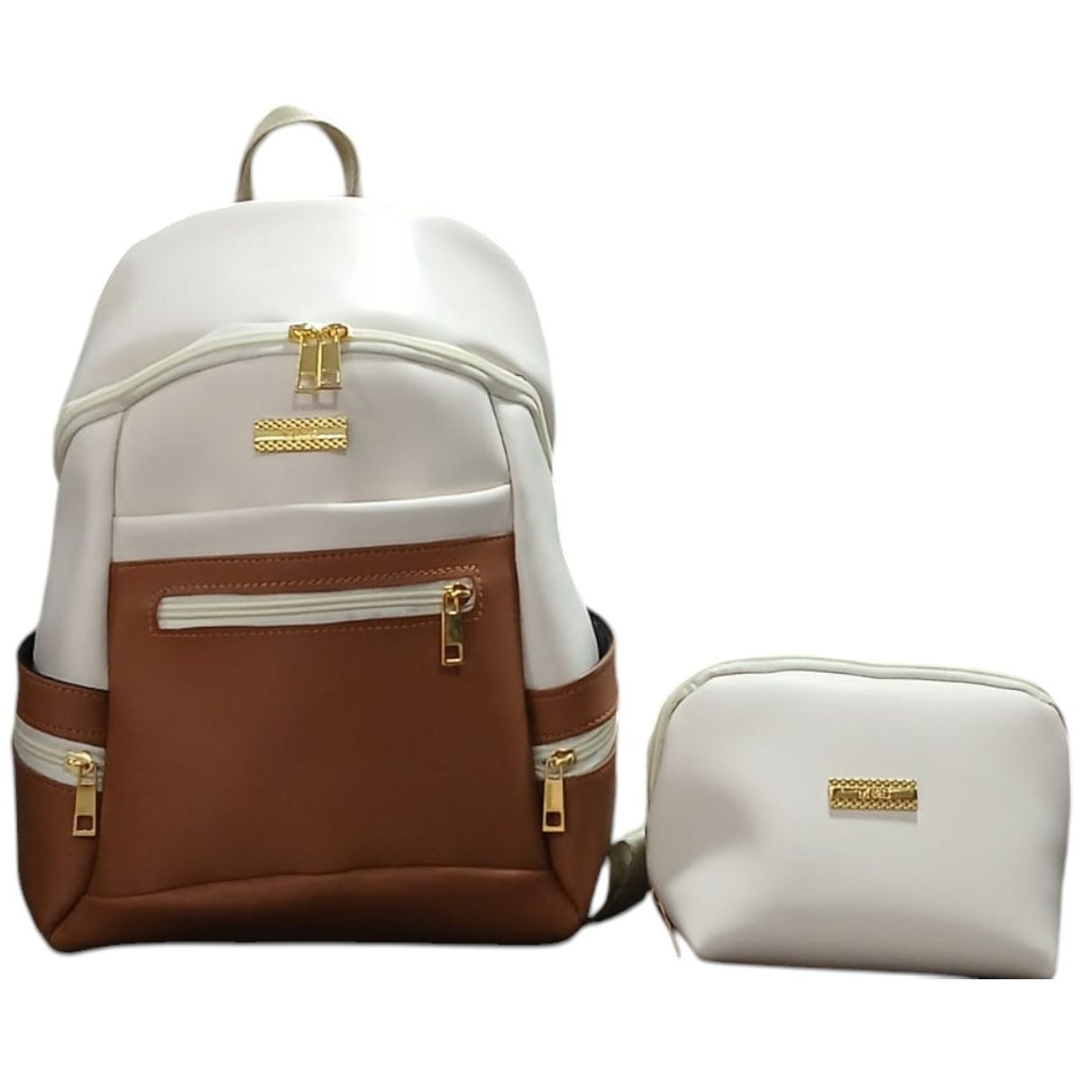 GENERICO - Bolso morral dama erika vainilla y  miel.---