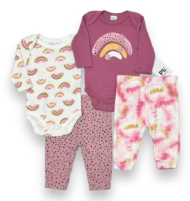 &quot;Conjunto 4 PCS Ropa Para Bebe Niña PL Baby Algodon Mameluco&quot;