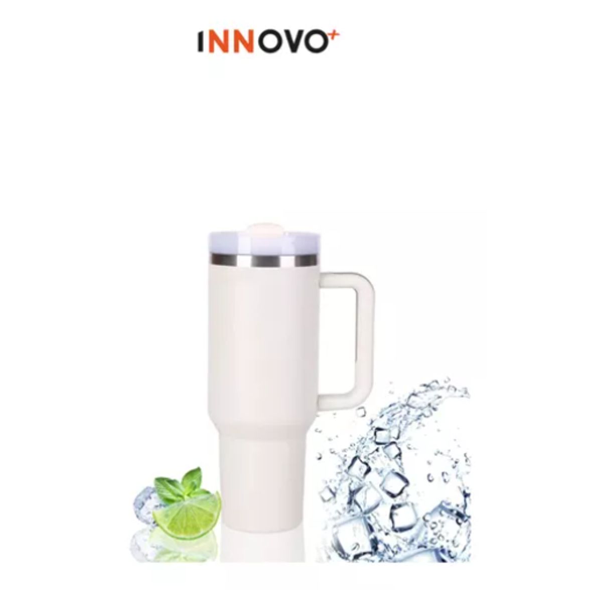 INNOVA - Termo Vaso Conserva Temperatura 1.2 L Acero Inoxidable Con Pitillo