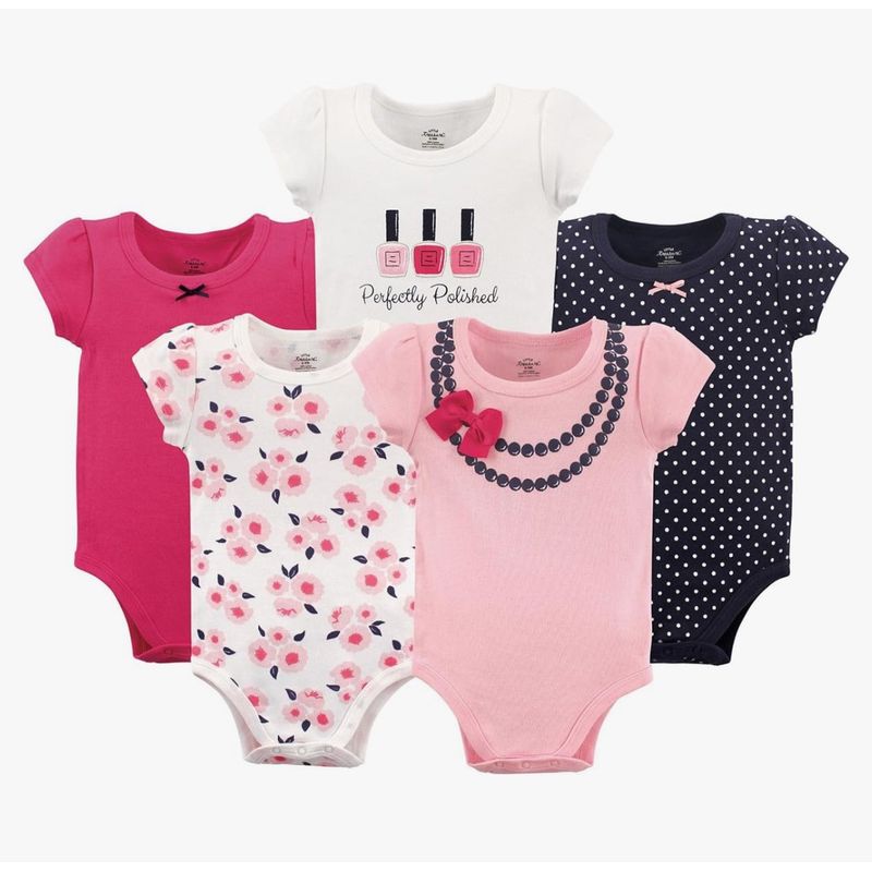 HUDSON - Bodies Mamelucos Algodon Para Bebe Niña Set 5 PCS HudsonBaby