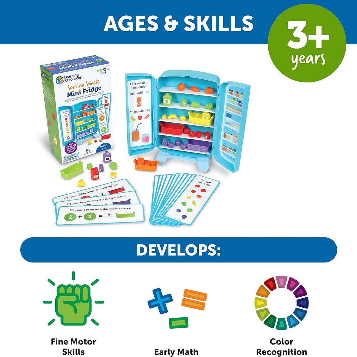 JUGANDO Y EDUCANDO - Juego Mini Nevera Clasificación De Aperitivos Para Niños