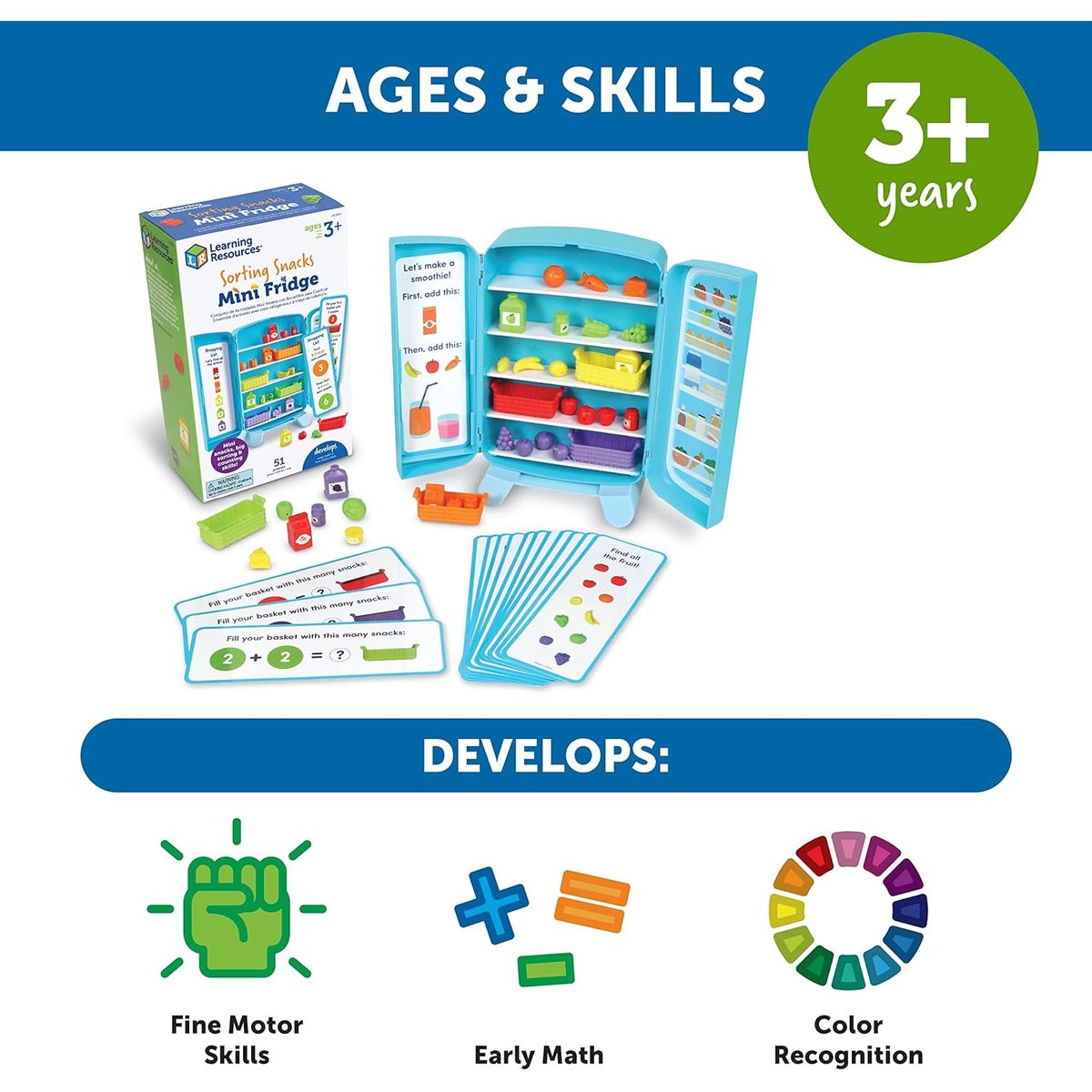 JUGANDO Y EDUCANDO - Juego Mini Nevera Clasificación De Aperitivos Para Niños