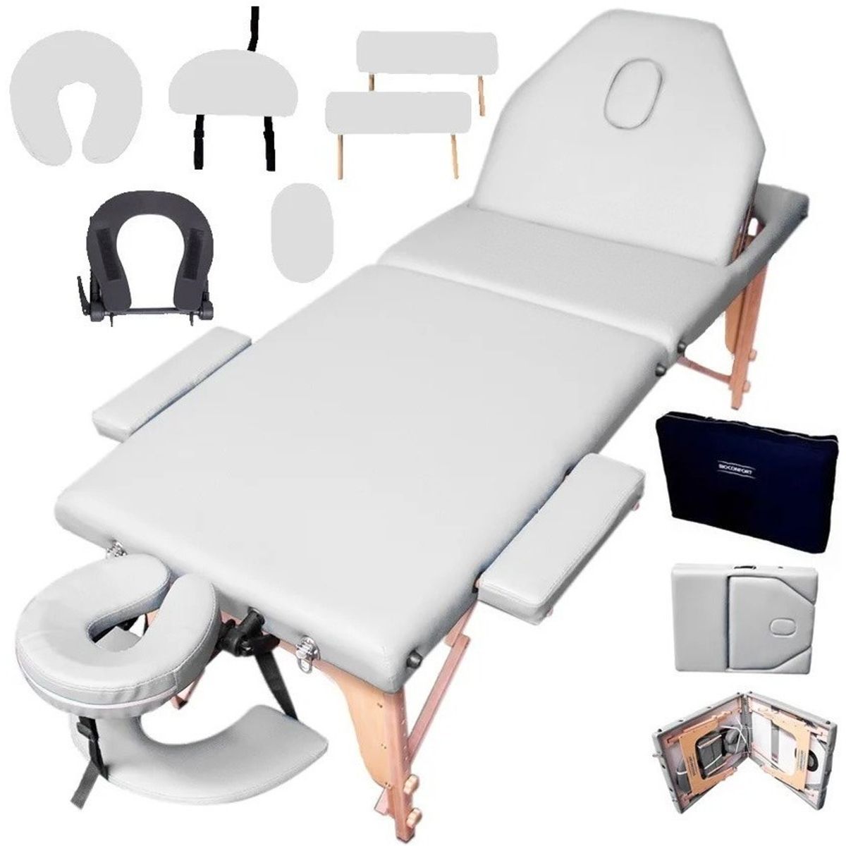 NANOFORT - Camilla Masaje Spa tatuajes Reclinable Portátil Profesional Plegable