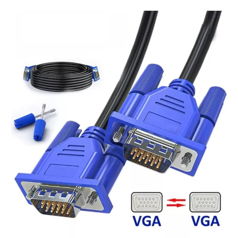 GENERICO - Cable Vga A Vga Macho A Macho De 5 Metros Grueso Pantalla