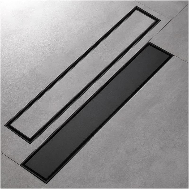GENERICO - Rejilla Negra Rectangular Piso 40cmx10cm Panel Oculto Tames