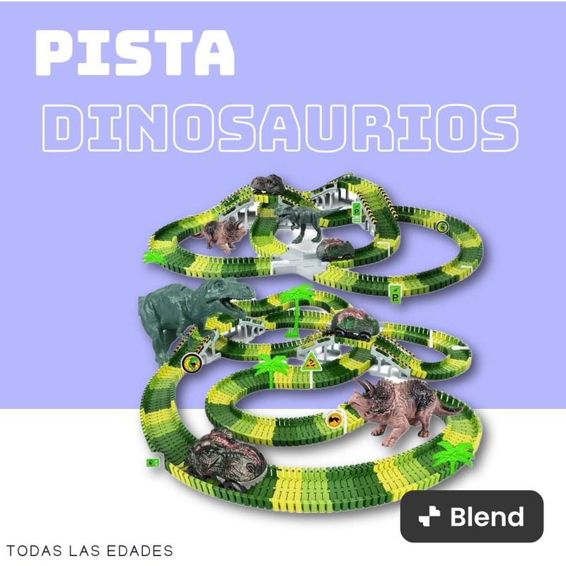 GENERICO - Pista de dinosaurios motorizada 228 piezas