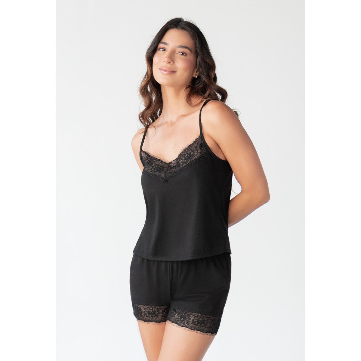 FORMAS INTIMAS - Pijama Mujer Negro Fi 106700
