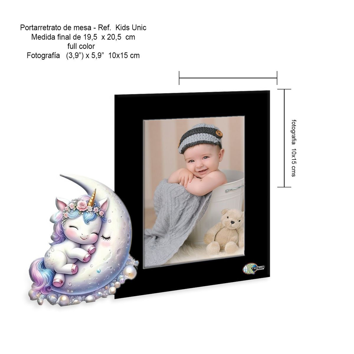 XTREME - Portarretrato  Kids-AN18 21.5cm x 19.5cm Color Negro
