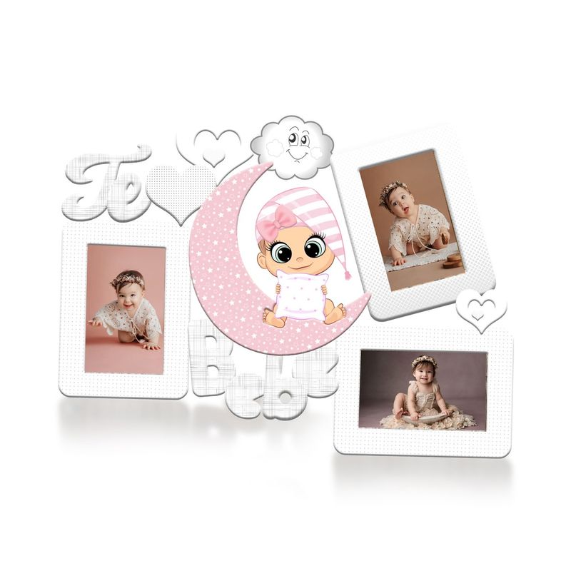 XTREME - Portarretrato TR Te Amo Bebé-R1 48cm x 36cm Color Blanco y Rosado