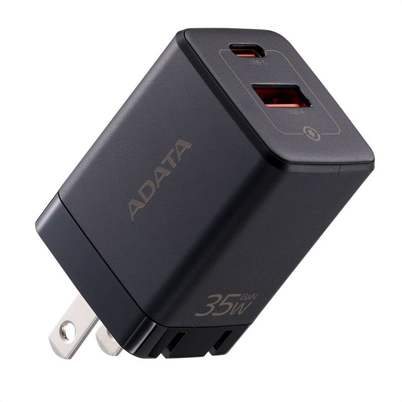 ADATA - Cargador Rápido Compacto Adata Gan 35w 2en1 USB-A  USB-C Blk