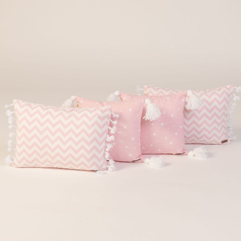 NOSSARENA - Set x 4 cojin para bebé color rosa 25x25cm y 35x25cm