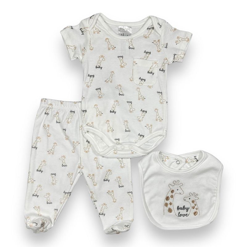 AMERICAN GENERICS - Conjunto 3PC Mikosye 100%Algodon Ropa Bebe Set De Bienvenida