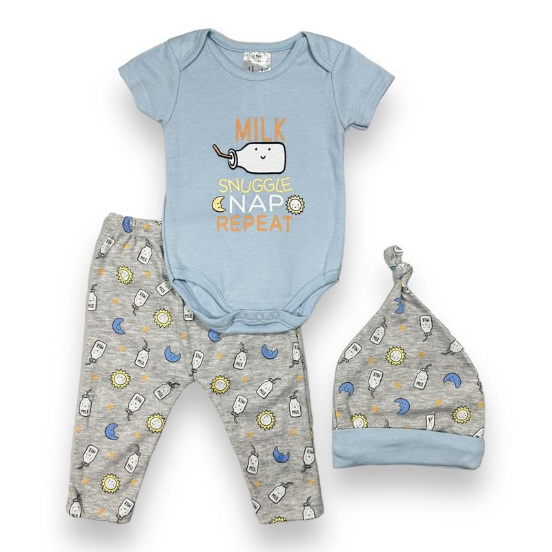 AMERICAN GENERICS - Conjunto 3PC Mikosye 100%Algodon Ropa Bebe Set De Bienvenida
