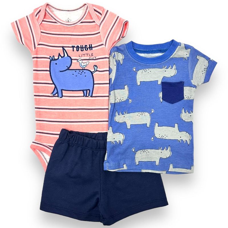 AMERICAN GENERICS - Conjunto 3PCS Ropa Para Bebe Niño 100% Algodon Set Tedmimak