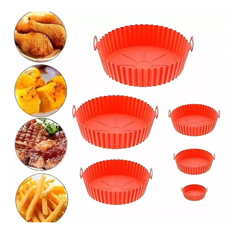 GENERICO - Canastilla Silicona Olla Freidora Air Fryer Reutilizable X6 K01