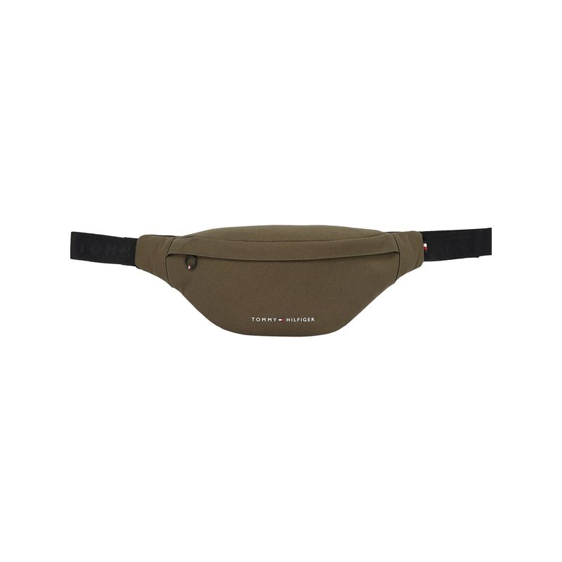 TOMMY HILFIGER - Canguro verde con logo Tommy Hilfiger