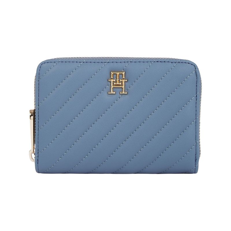 TOMMY HILFIGER - Billetera azul acolchada con cremallera Tommy Hilfiger