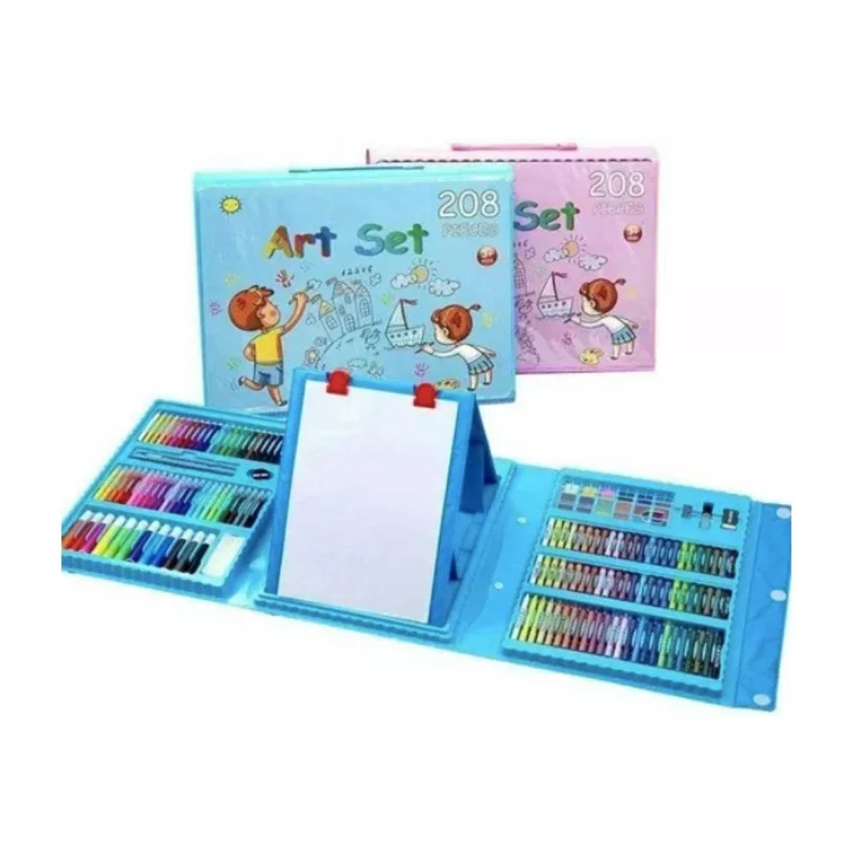 AFM - Set De Arte Niños Maleta 208 Piezas Crayón Plumones Colores