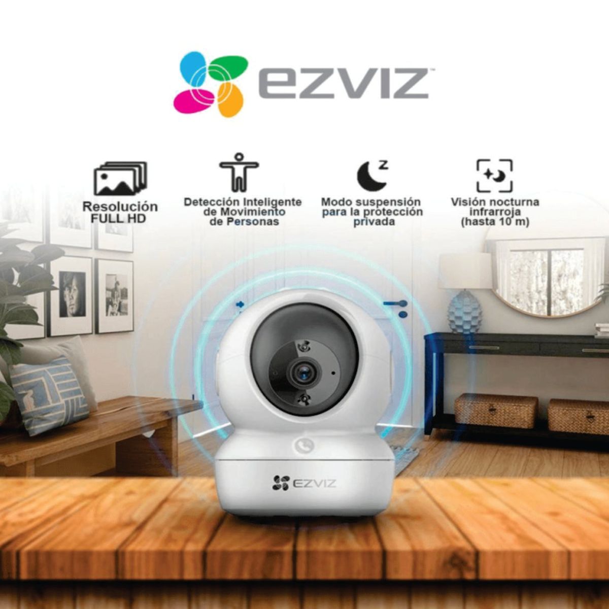 EZVIZ - CÁMARA DE SEGURIDAD WIFI INTELIGENTE EZVIZ 3MP INTERIOR 360° AUDIO + MICRO 32 G