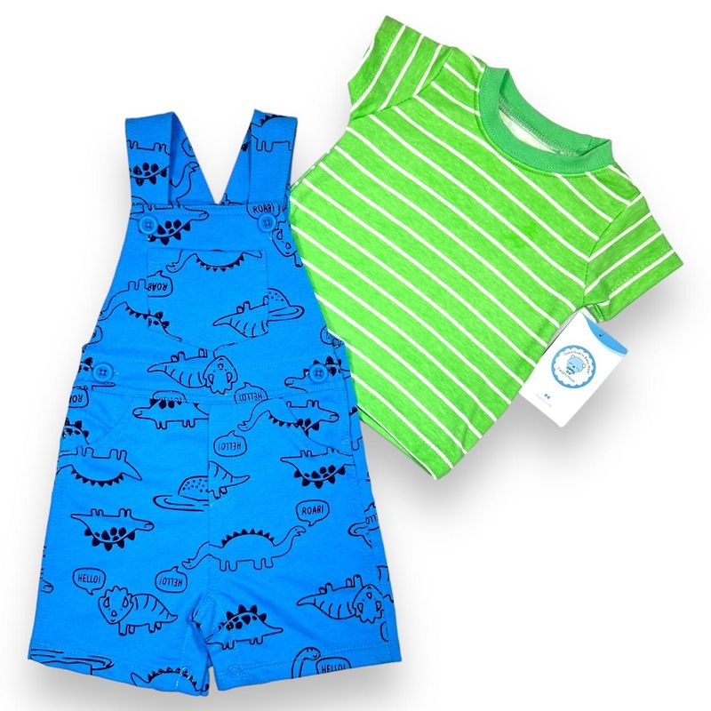 AMERICAN GENERICS - Conjunto 2 PCS Ropa Bebe Niño Overol Enterizo 100%Algodon