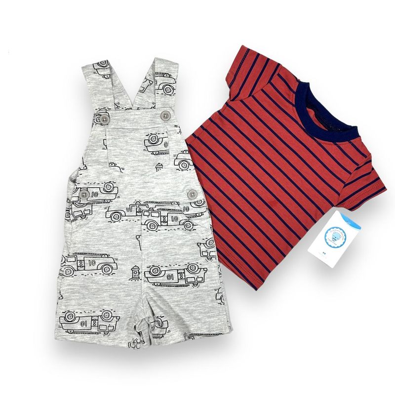 AMERICAN GENERICS - Conjunto 2 PCS Ropa Bebe Niño Overol Enterizo 100%Algodon