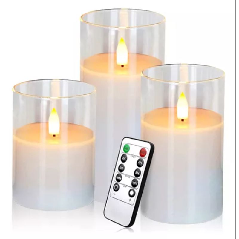 ILUMINATA - SET 3 VELAS ELECTRICAS HERMOSA DECORACION HOGAR