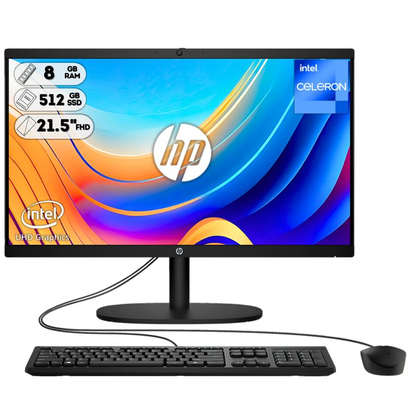 HP - TODO EN UNO HP INTEL DUAL CORE SSD 512GB RAM 8GB LED 22 FULL HD