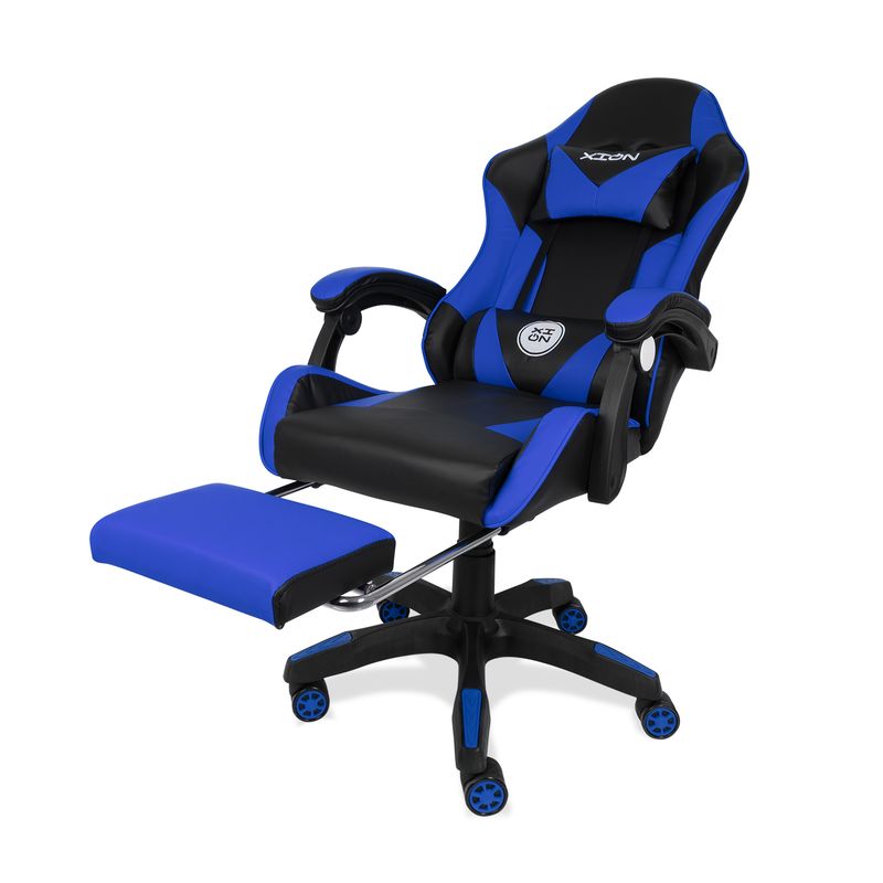 GENERICO - Silla Gamer Titan Ergonómica con Masajeador y Reposapiés 135° Azul